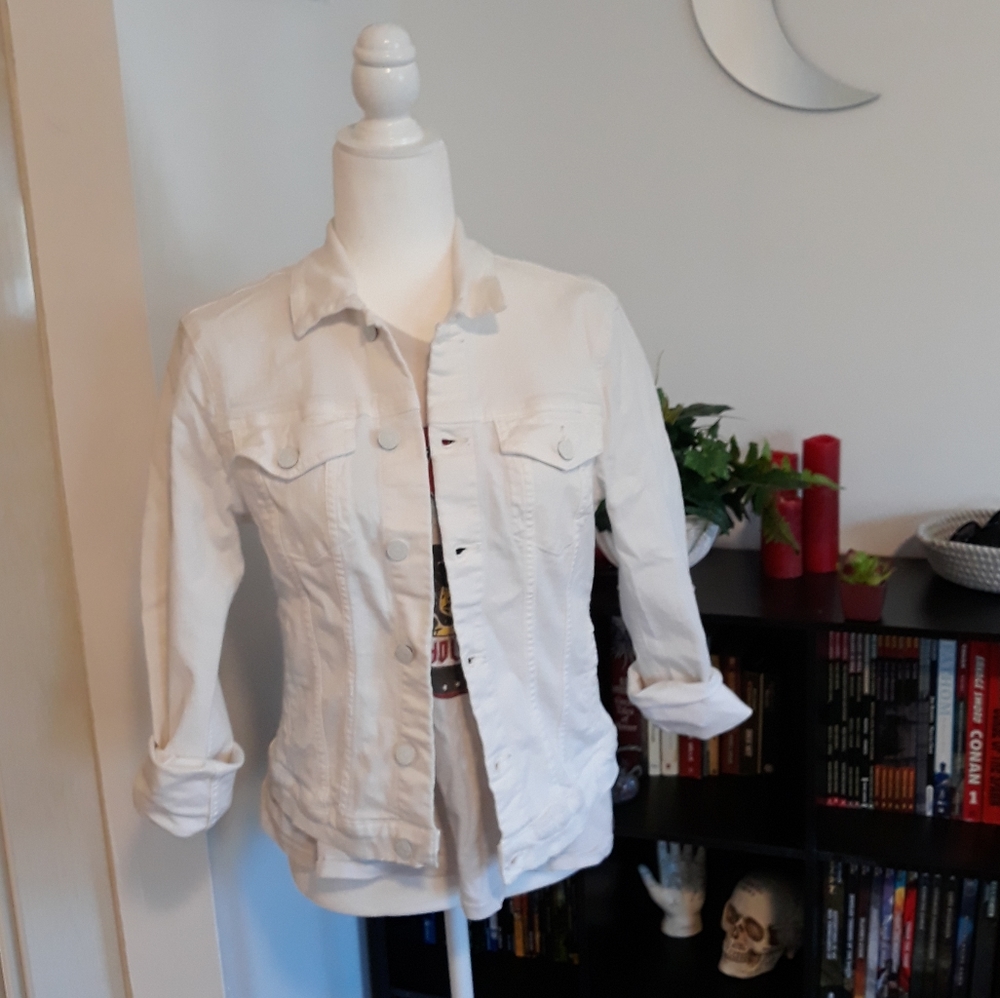 7 For All Mankind White Denim Jacket